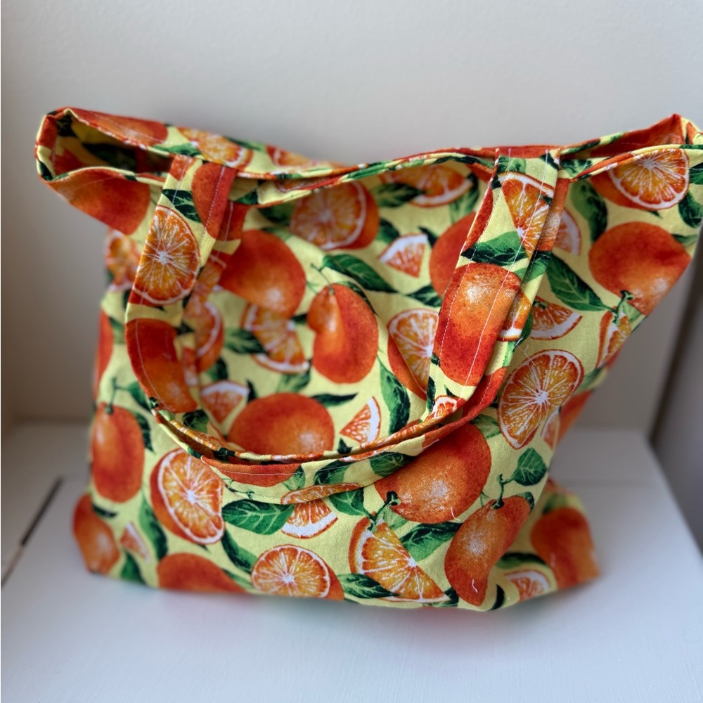 Orange Print Tote Bag